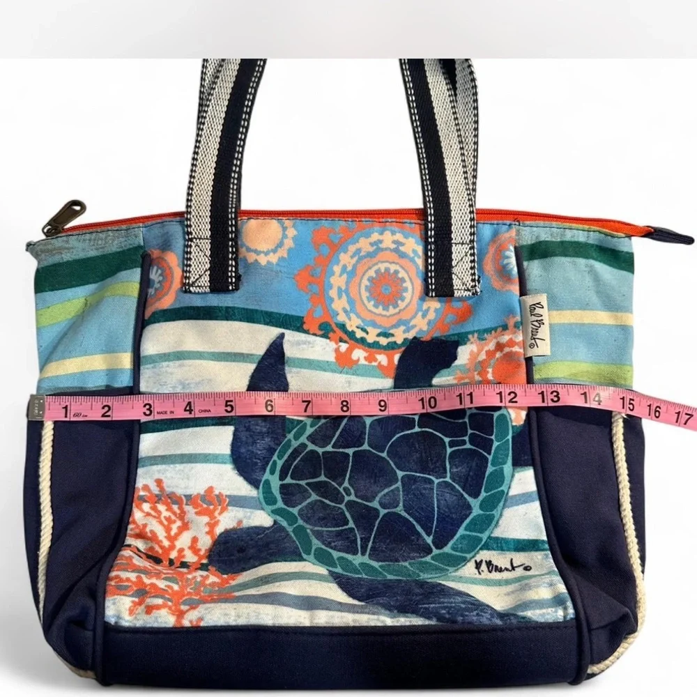 Colorful Turtle Print Tote Bag - Picture 3 of 6